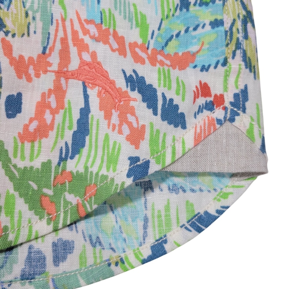 Tommy Bahama Fresca Gardens Button‎ Shirt Mens Medium 100% Linen Floral Colorful - Picture 3 of 16